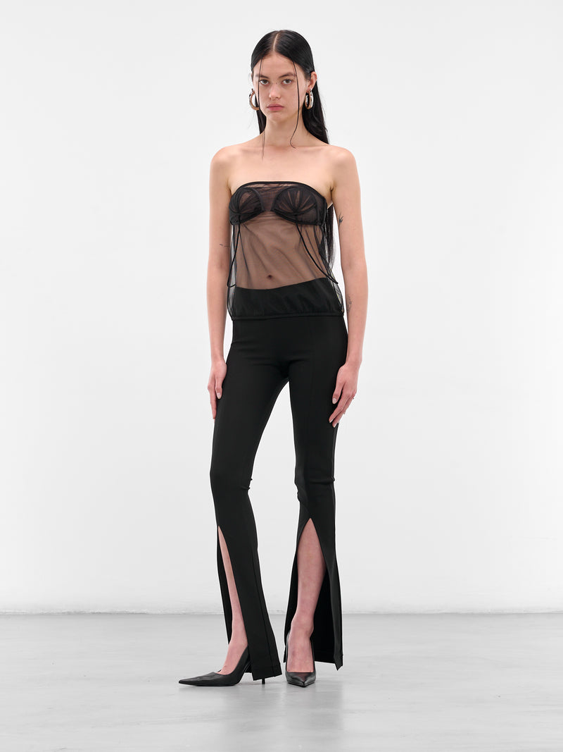 Upside-Down Pleated Bra Top (ND-TOP100-2003-101-BLACK)