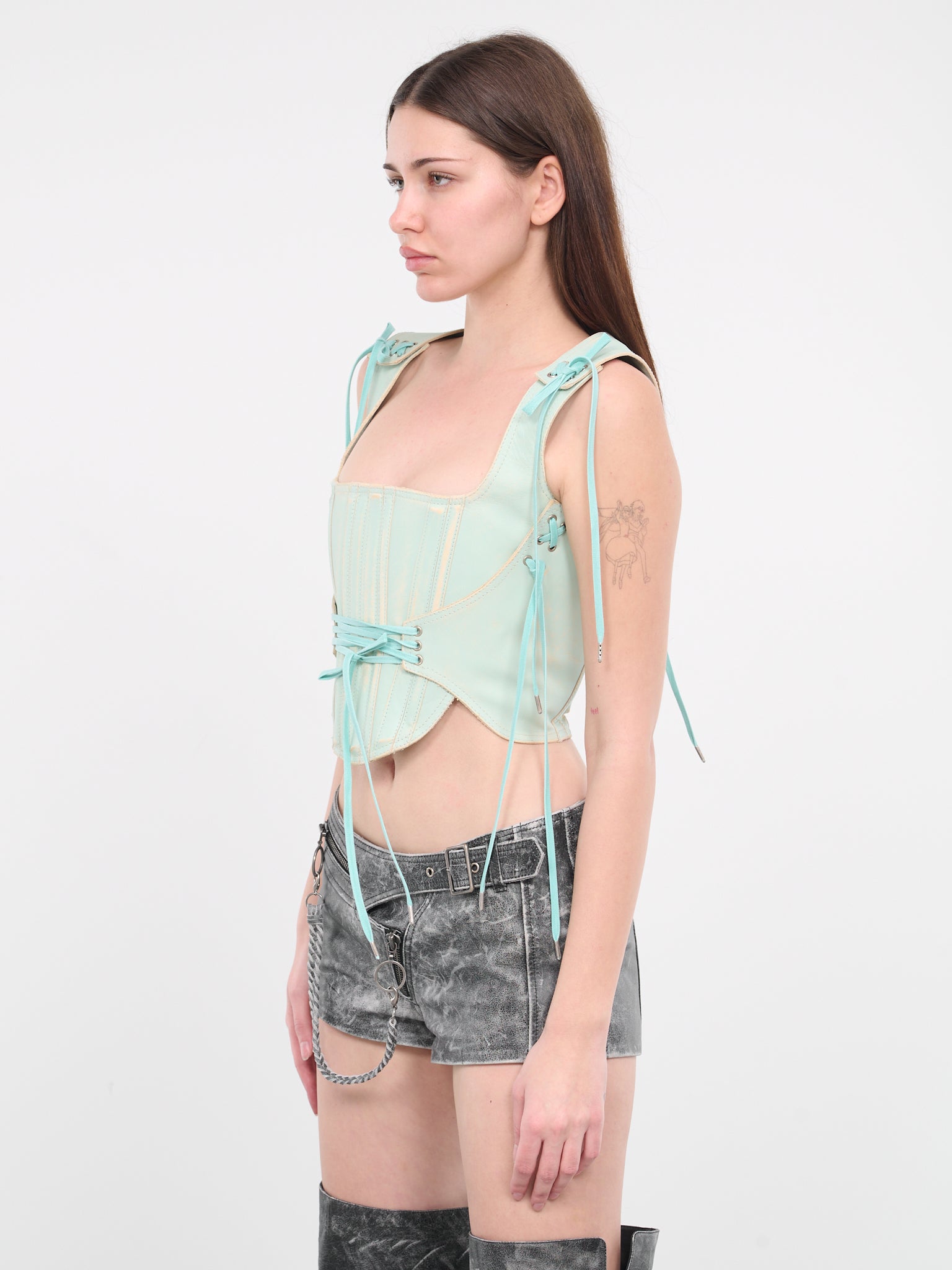 Nihil Moto Corset Top (NIMCO0MOTEA-MOTO-TEAL)