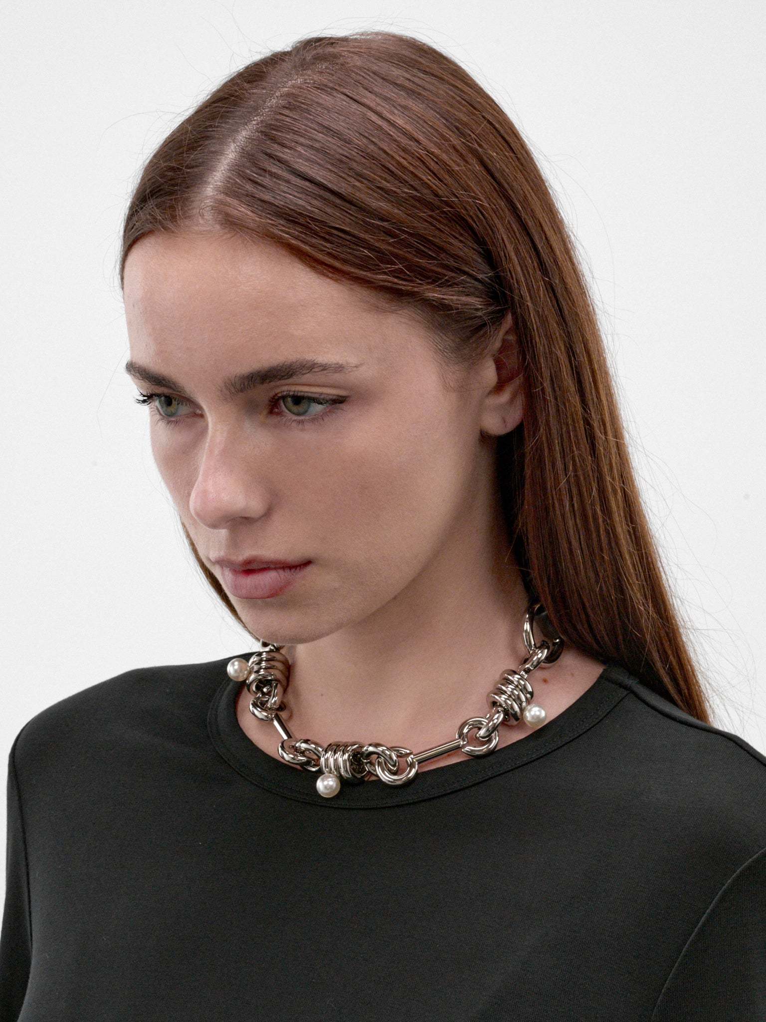 Palladium & Pearl Necklace (NKS113-0900-PALLADIUM-PEARL-CH)
