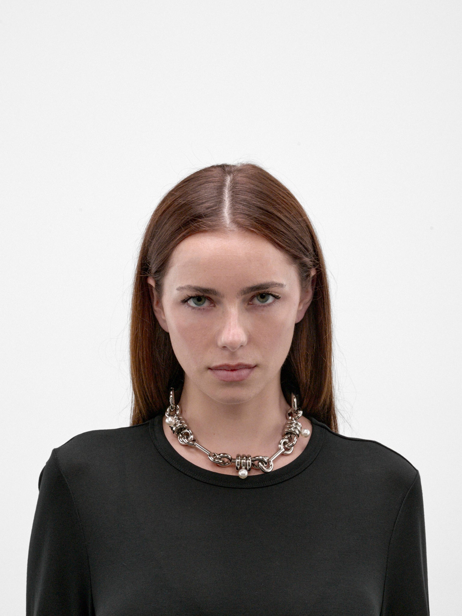 Palladium & Pearl Necklace (NKS113-0900-PALLADIUM-PEARL-CH)