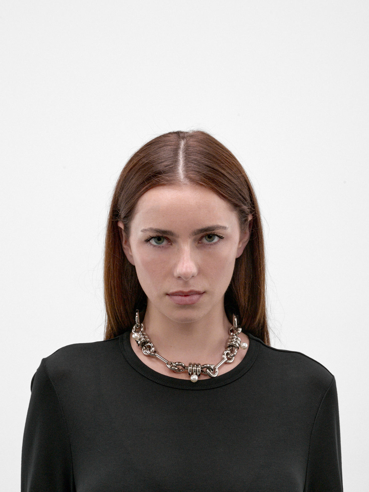 Palladium & Pearl Necklace (NKS113-0900-PALLADIUM-PEARL-CH)