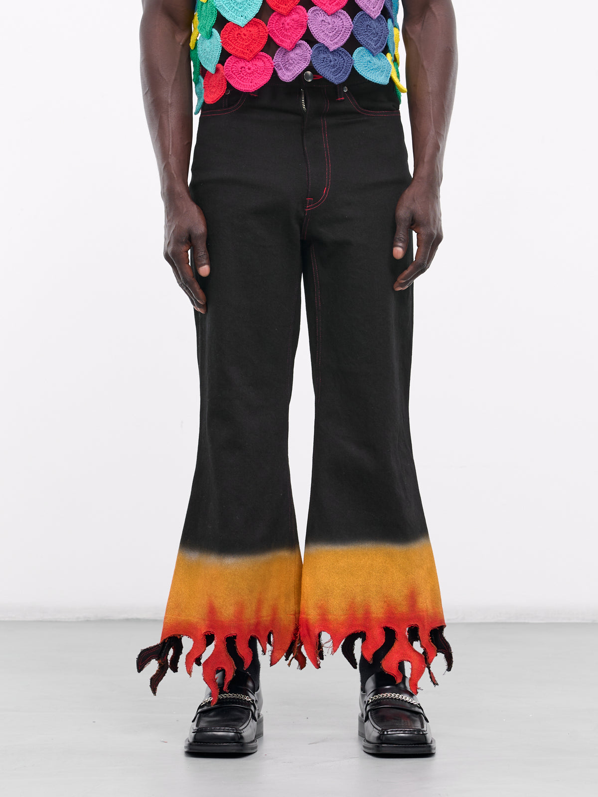 Flame Denim Pants (NL-PT-4213-BLACK)