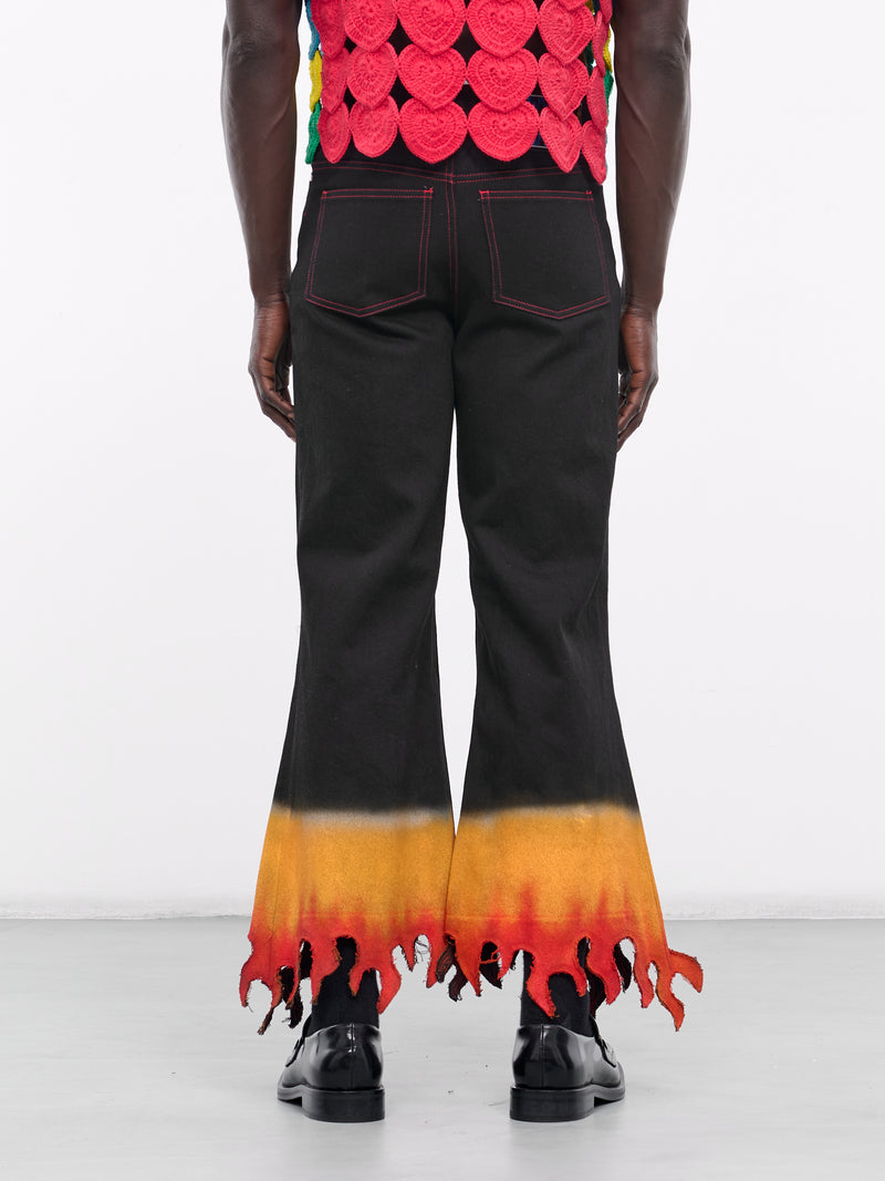Flame Denim Pants (NL-PT-4213-BLACK)