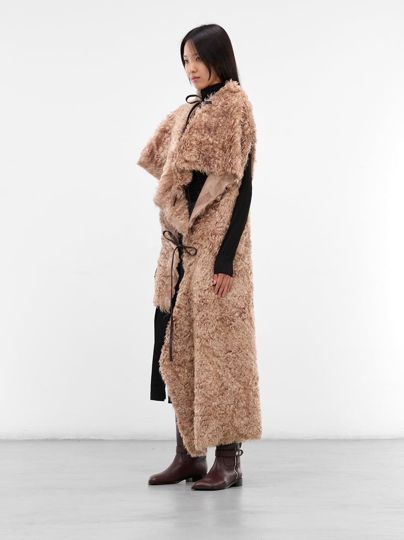 Brown Mohair-Silk Stuoia Cape (NP08-A003-SHSK-BROWN)
