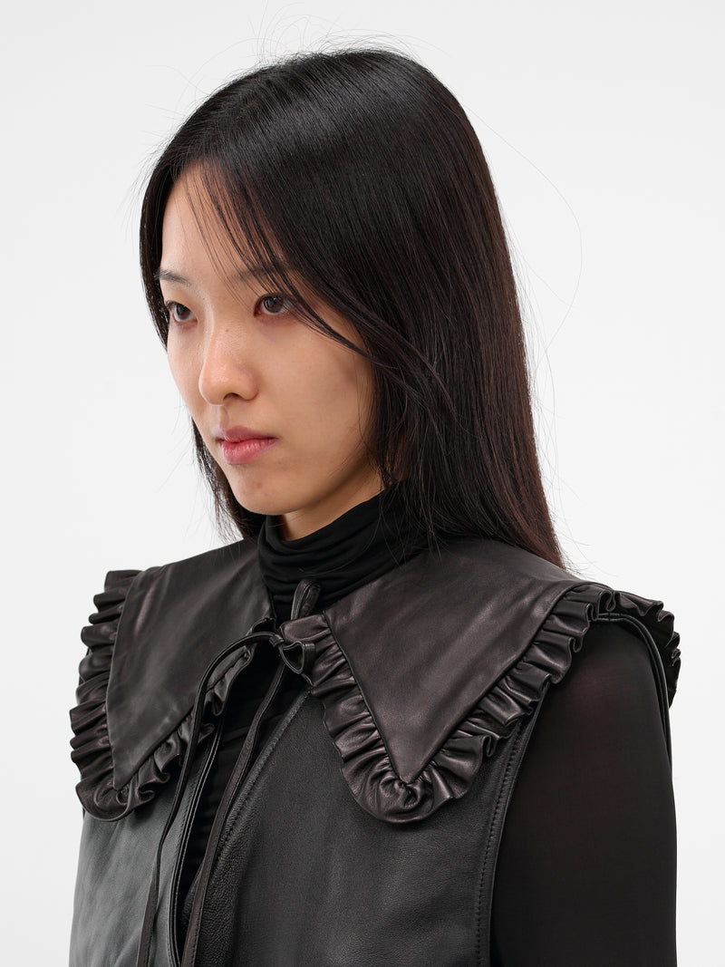 Black Lambskin Gala Collar (NP08-A005-LEA-BLACK)