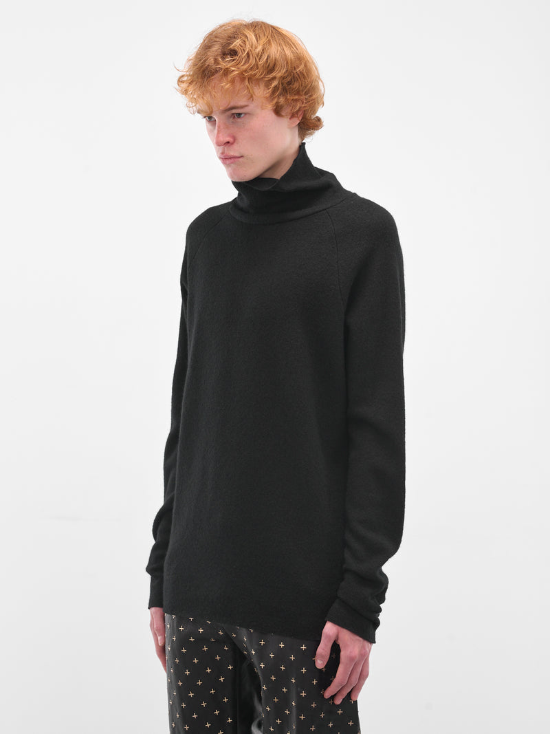 Black Alpaca Raglan Turtleneck Sweater (NT260DT-NWA-BLACK)