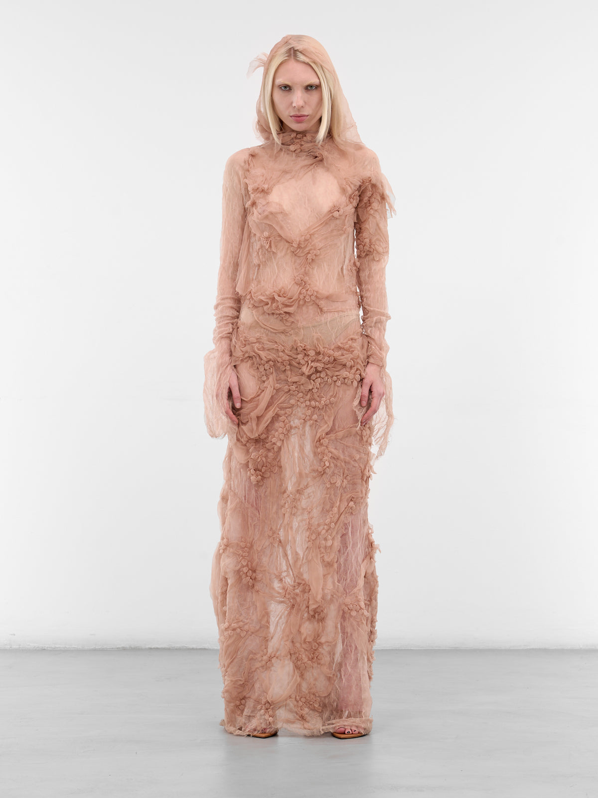 Nude Shibari Sheer Maxi Dress (NUDE-SHIBARI)