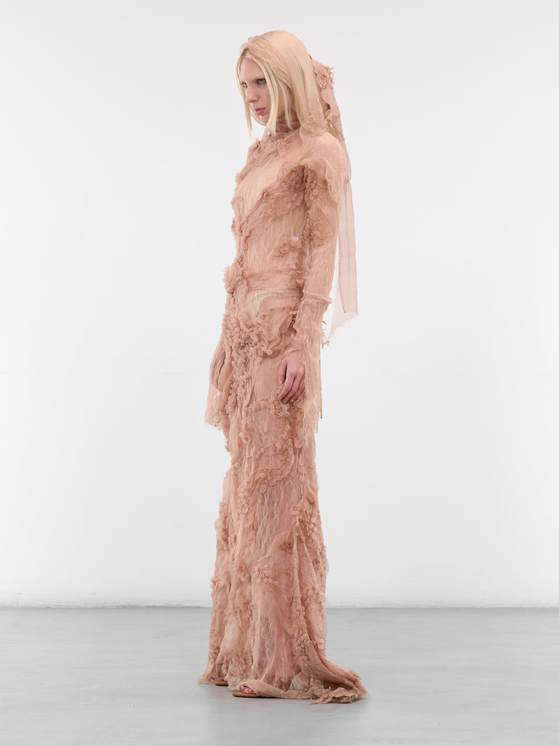 Nude Shibari Sheer Maxi Dress (NUDE-SHIBARI)