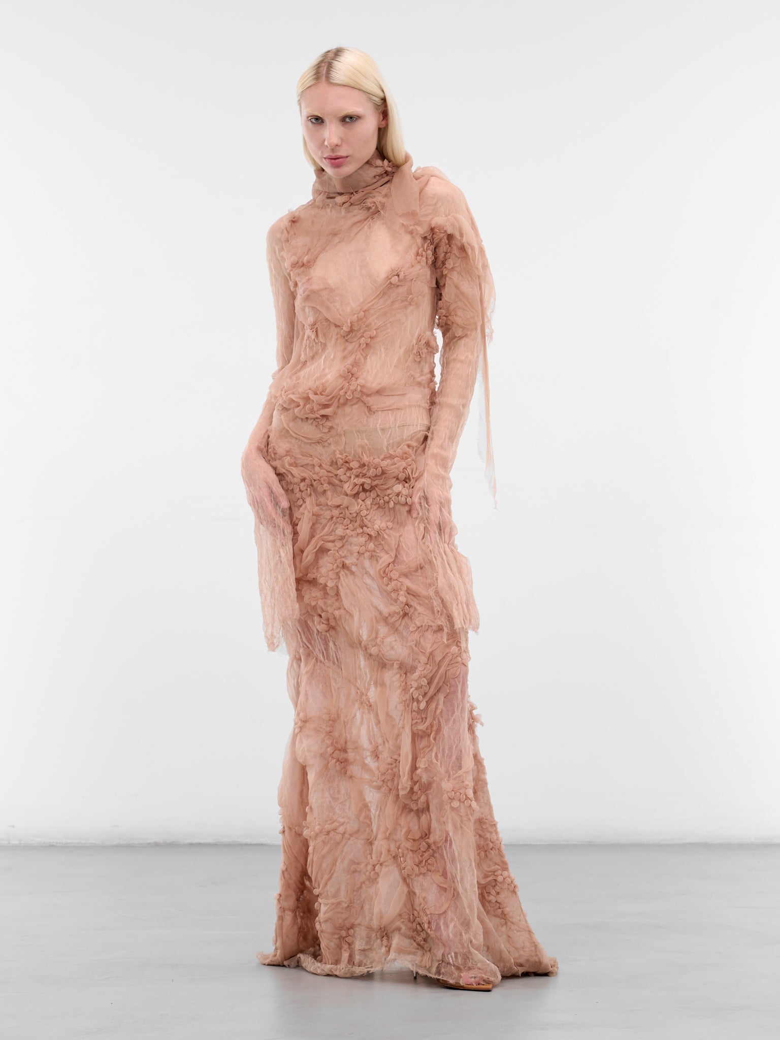 Nude Shibari Sheer Maxi Dress (NUDE-SHIBARI)