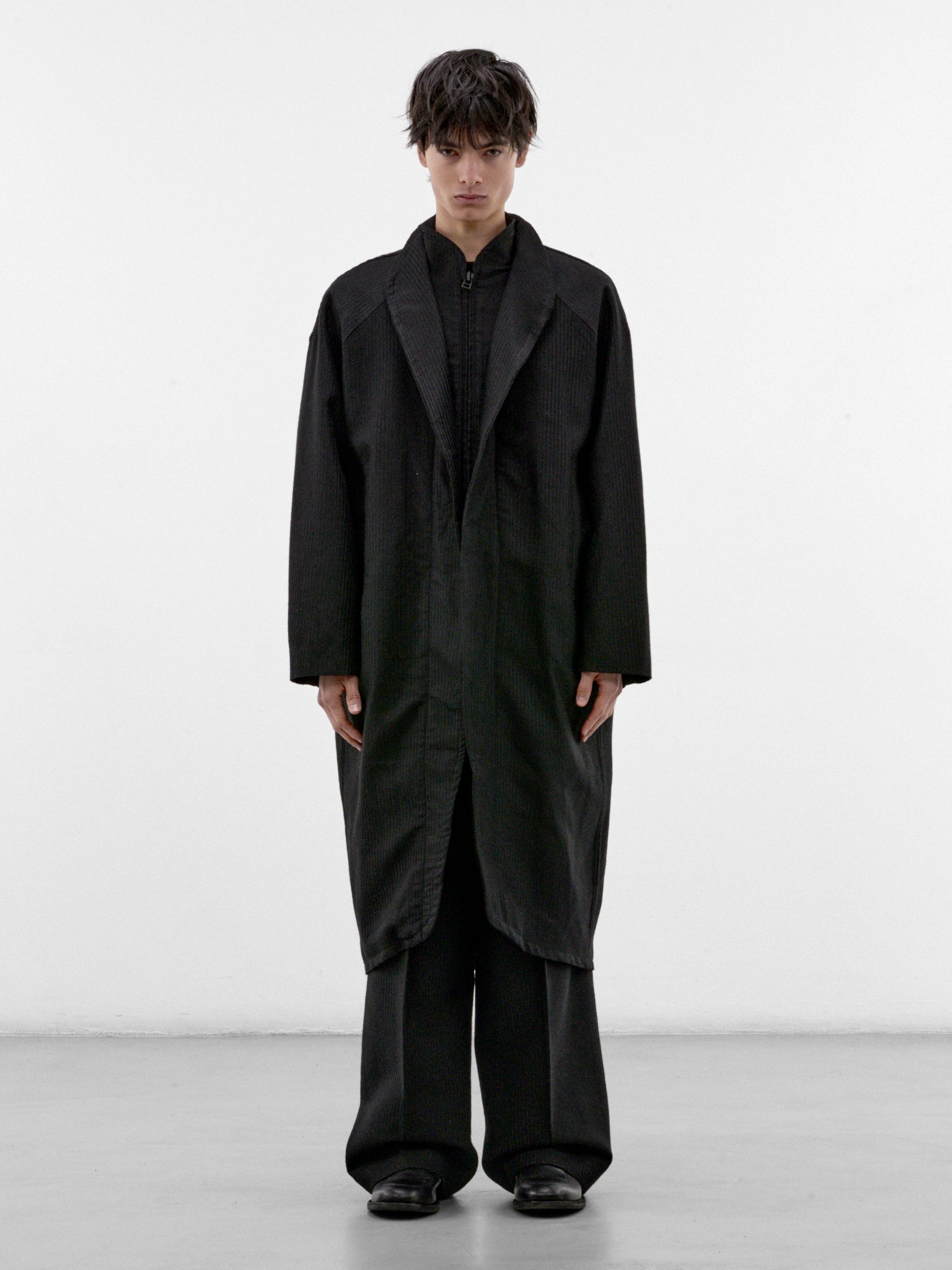Lechner Black Wool-Alpaca Coat (OA-AW26-CT-102-01-BLACK)