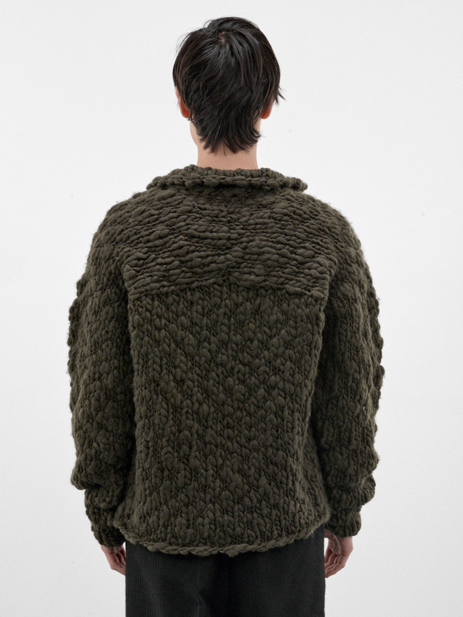 Green Wool Merz Skipper Sweater (OA-AW26-KNT-101-03-GREEN)