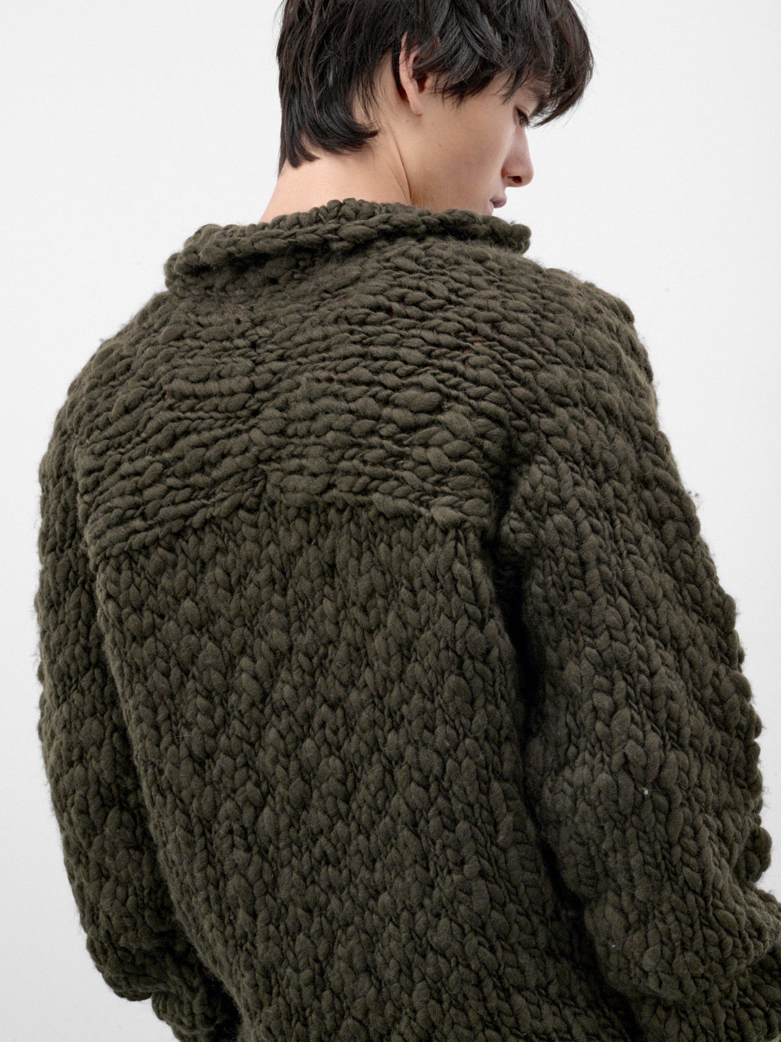 Green Wool Merz Skipper Sweater (OA-AW26-KNT-101-03-GREEN)