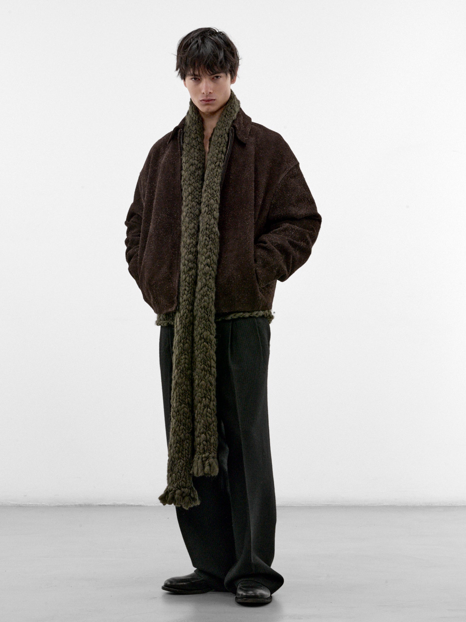 Green Wool Merz Skipper Sweater (OA-AW26-KNT-101-03-GREEN)