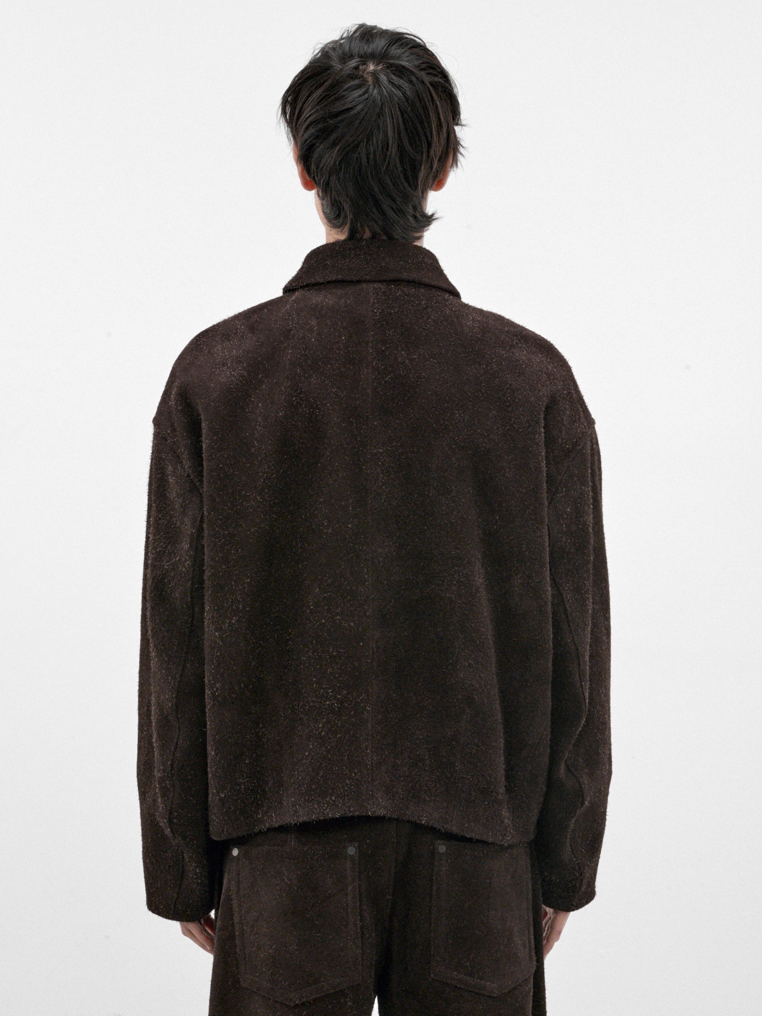 Brown Angora Suede Bud Blouson (OA-AW26-LTH-103-02-BROWN)