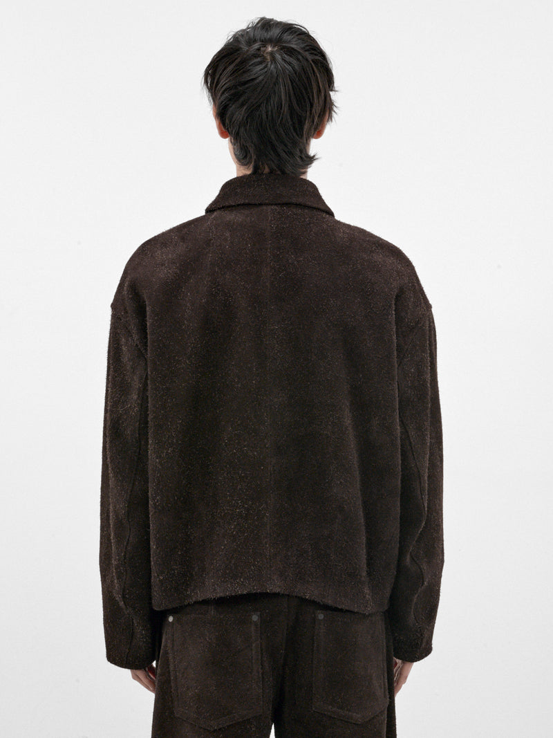Brown Angora Suede Bud Blouson (OA-AW26-LTH-103-02-BROWN)