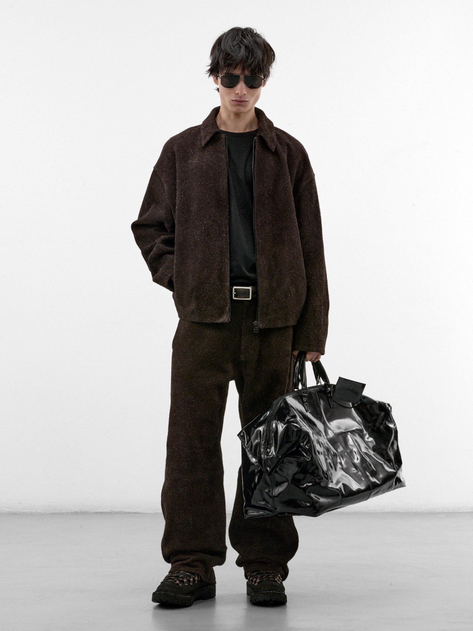 Brown Angora Suede Bud Blouson (OA-AW26-LTH-103-02-BROWN)