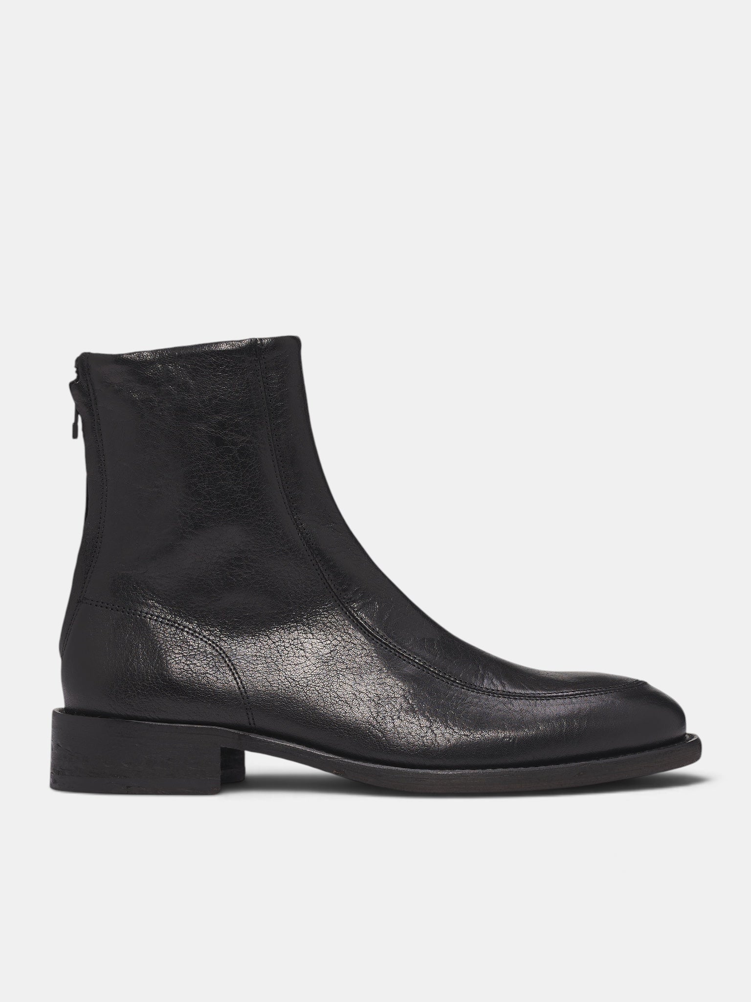 Black Goat Leather Miller Boots (OA-AW26-SHO-101-01-BLACK)