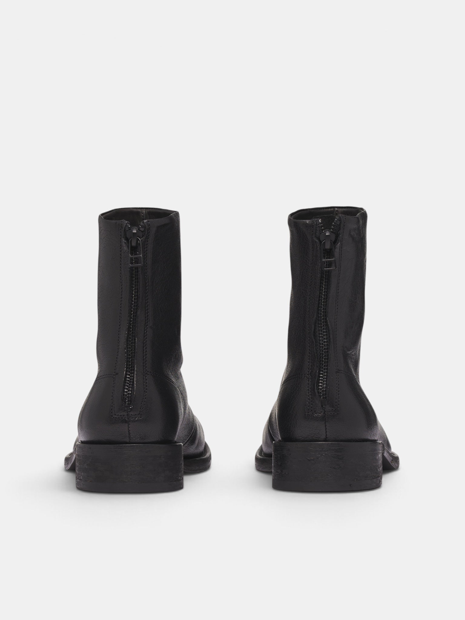 Black Goat Leather Miller Boots (OA-AW26-SHO-101-01-BLACK)