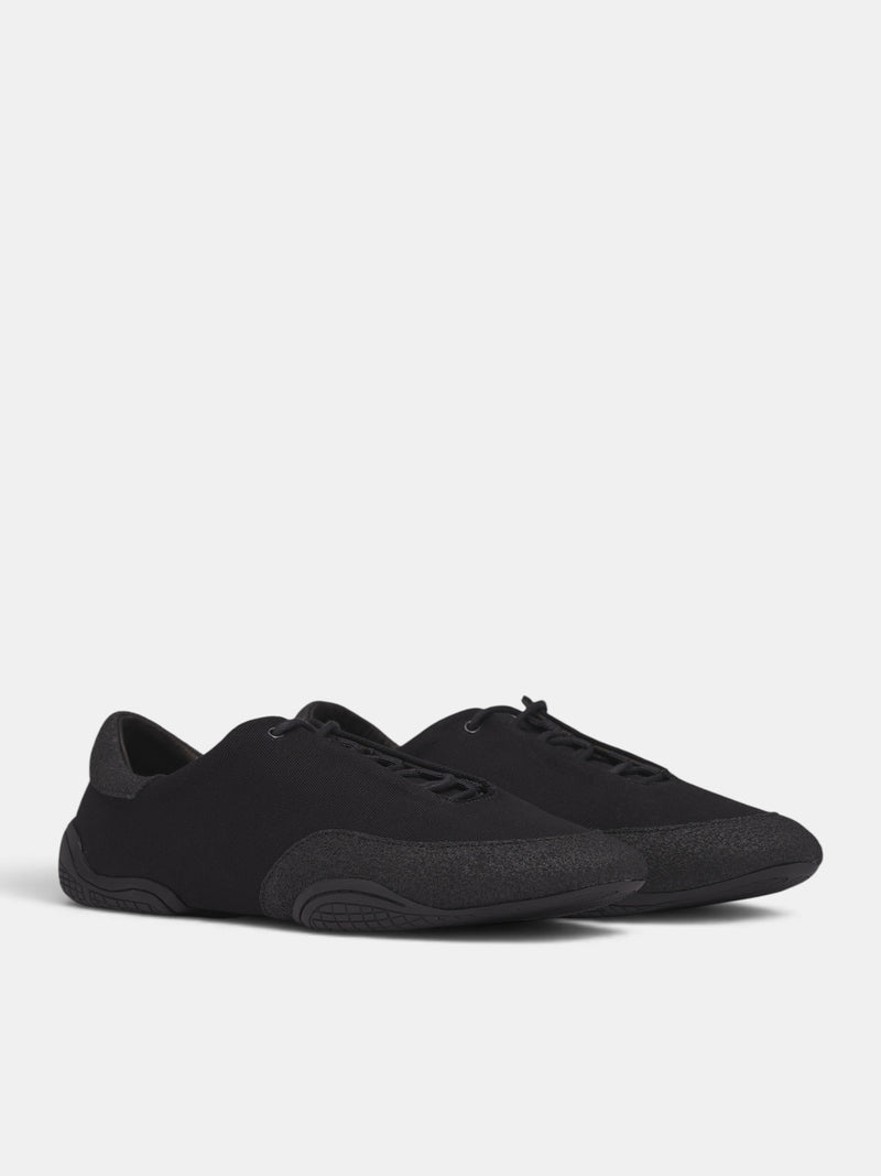 Black Canvas Noxis Low Sneakers (OA-AW26-SHO-102-03-BLACK)