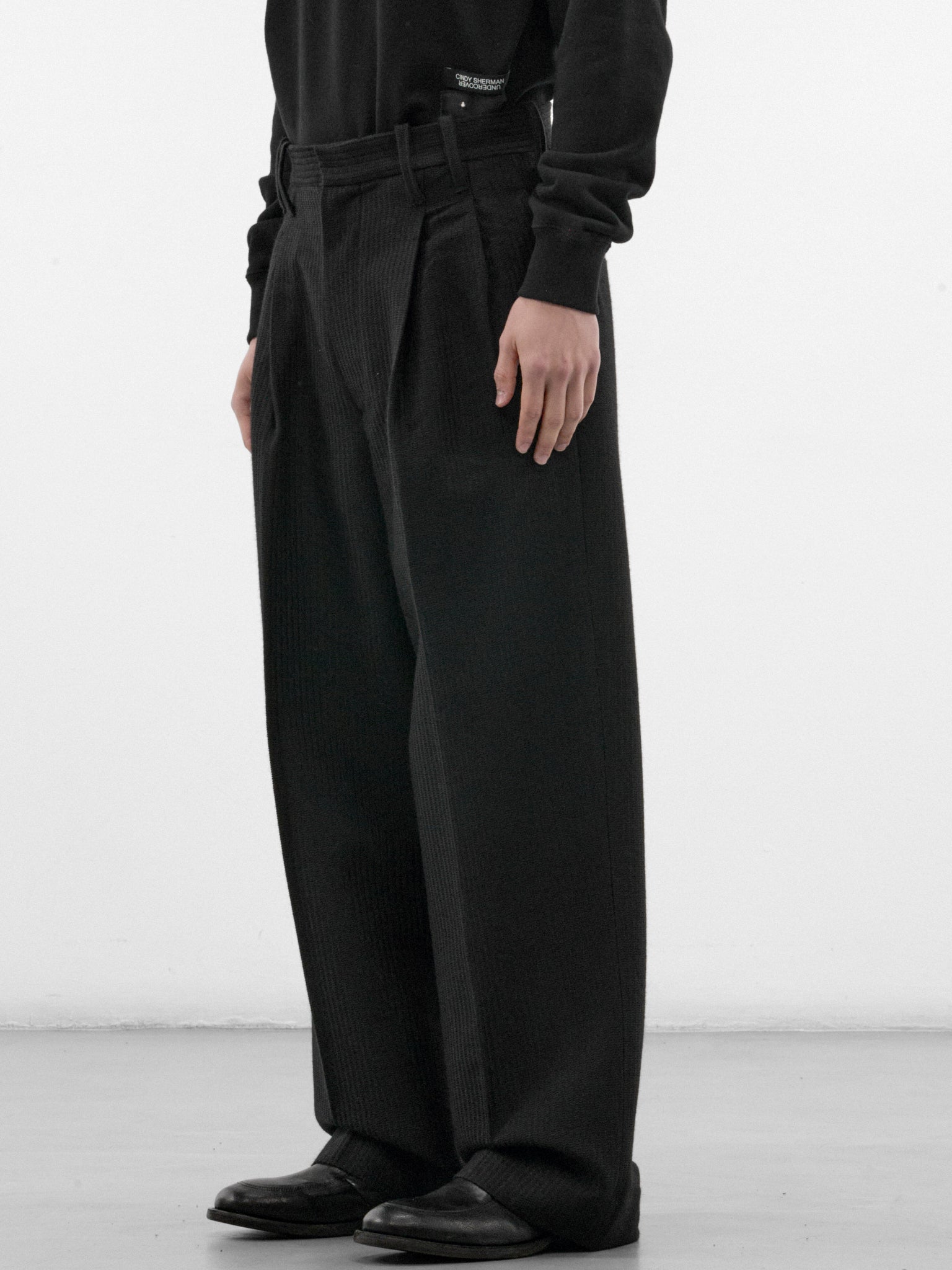 Black Wool-Alpaca Pawson Trousers (OA-AW26-TRS-101-02-BLACK)