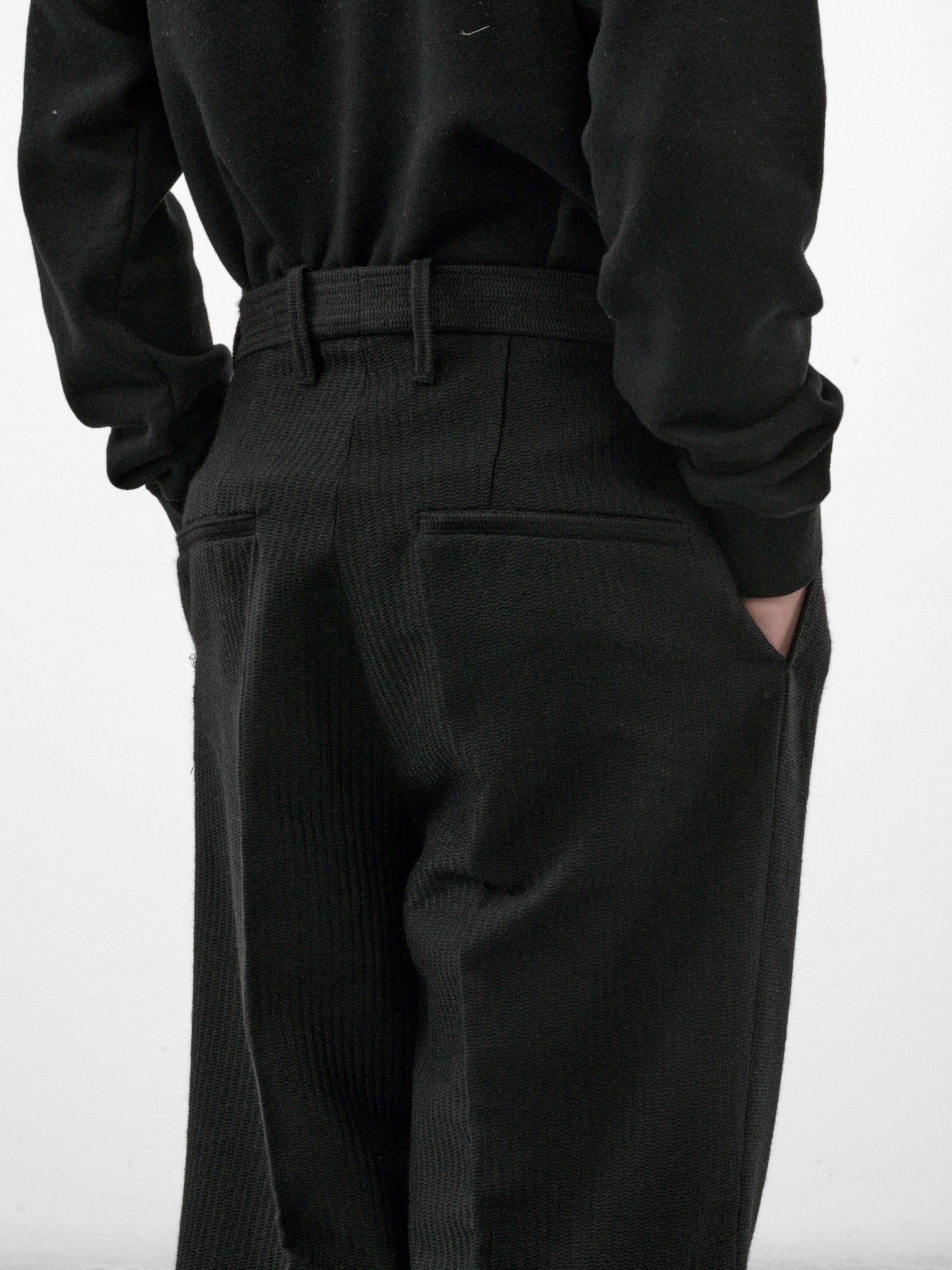 Black Wool-Alpaca Pawson Trousers (OA-AW26-TRS-101-02-BLACK)
