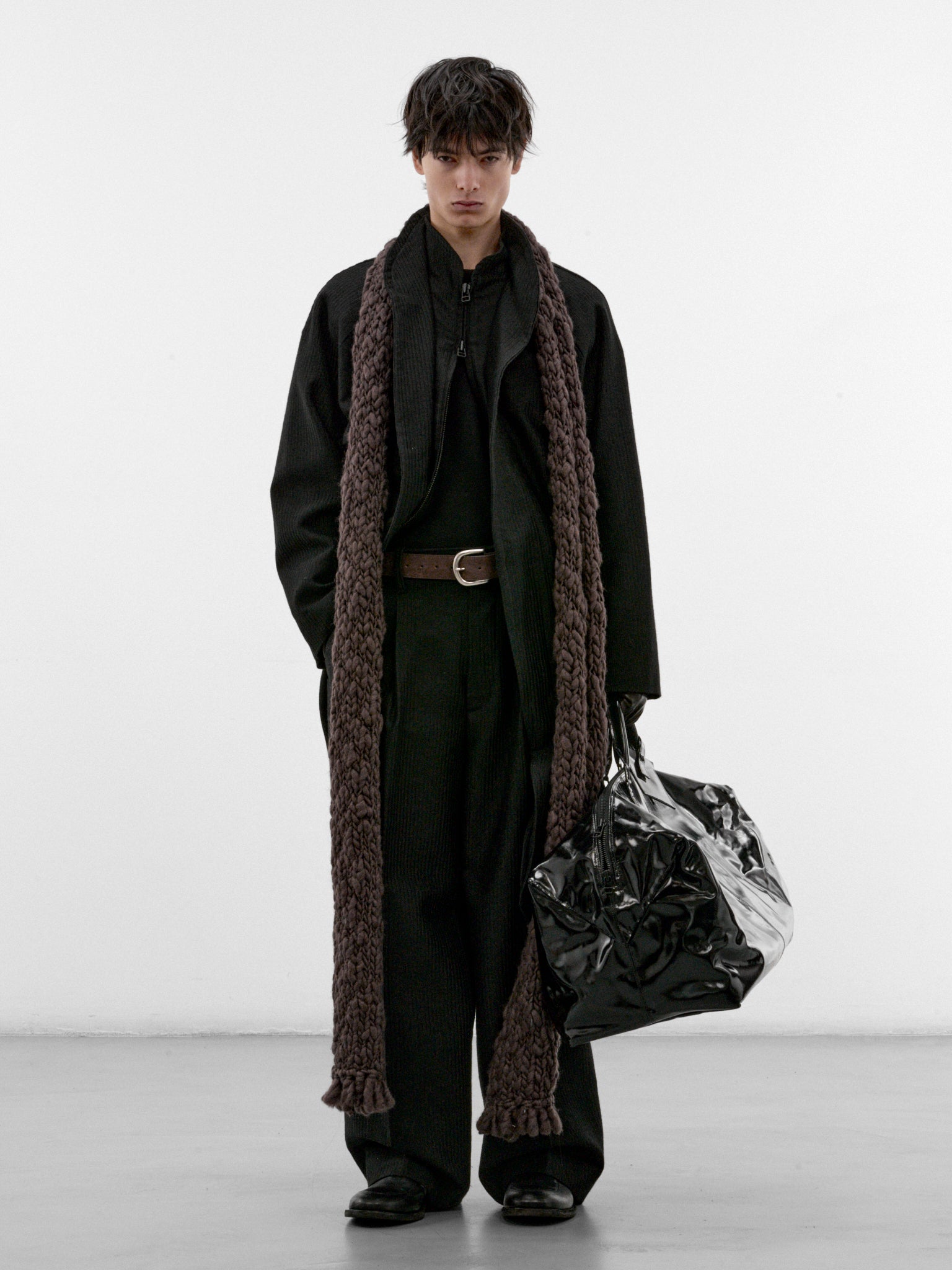 Lechner Black Wool-Alpaca Coat (OA-AW26-CT-102-01-BLACK)