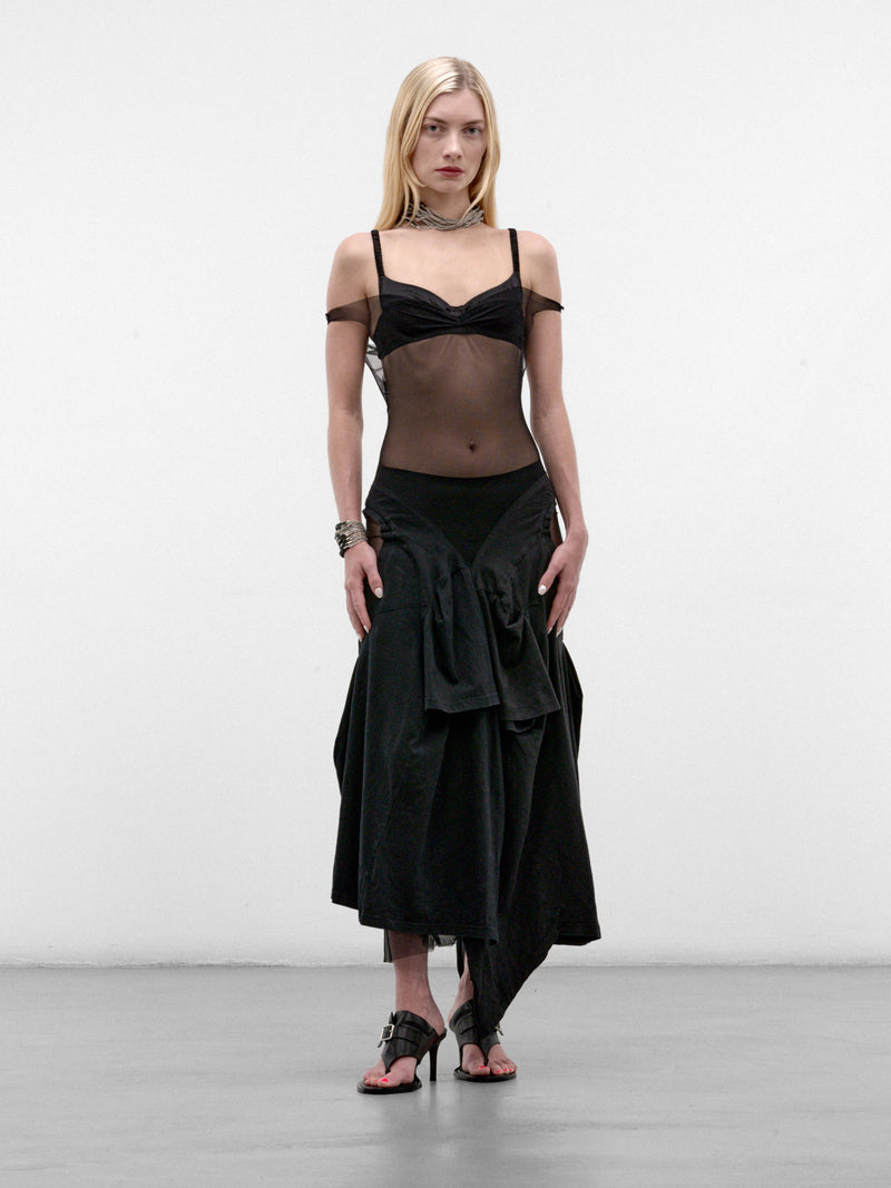 Off-Shoulder Mesh Maxi Dress (OFF-SHOULDER-TS-MESH-BLACK)