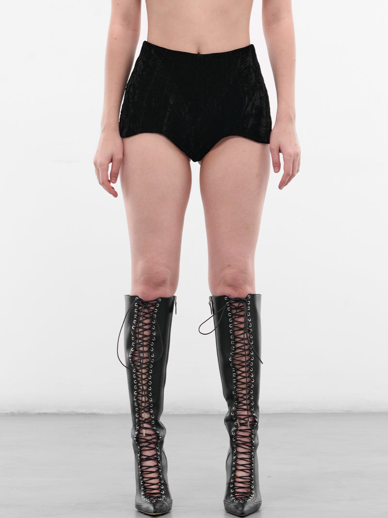 Black Old Waves Micro Shorts (OLD-WAVES-SHORTS-BLACK)