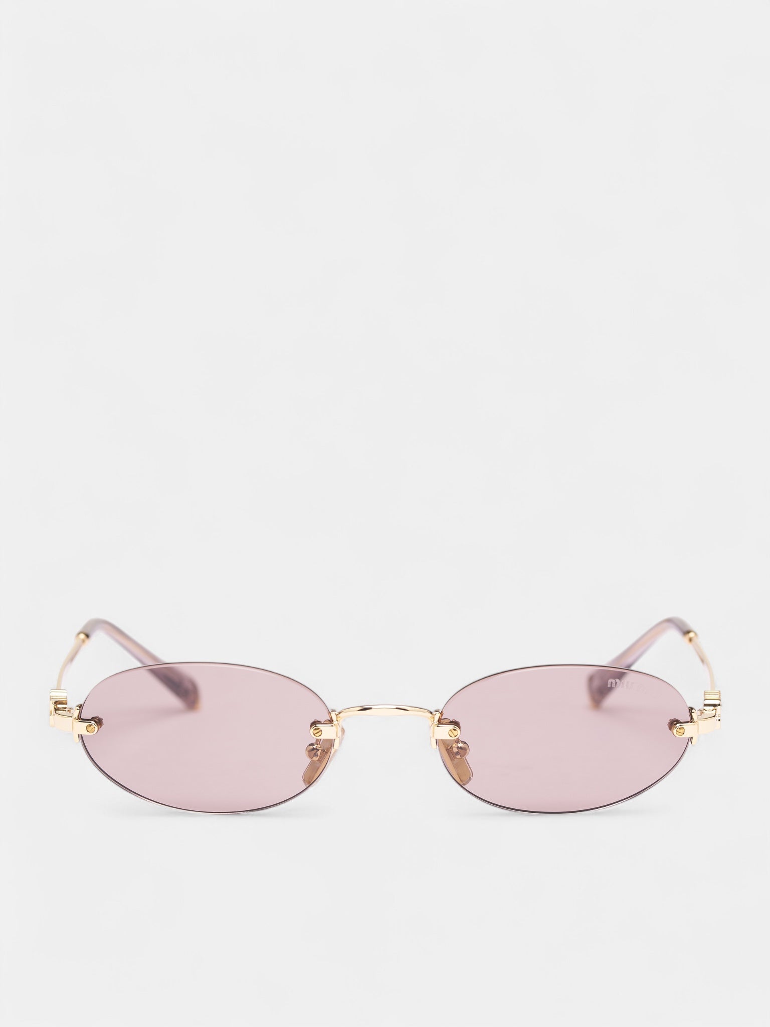 Gold-Tone Metal Oval Sunglasses (OMU-A54S-5AK0I51- GOLD-LIGHT-P)
