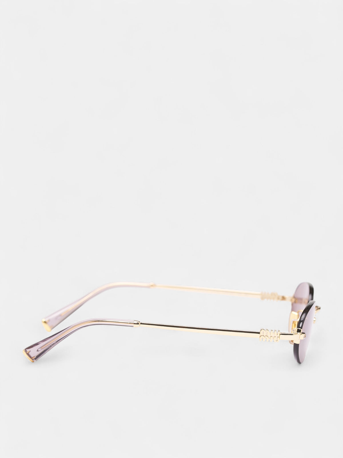 Gold-Tone Metal Oval Sunglasses (OMU-A54S-5AK0I51- GOLD-LIGHT-P)