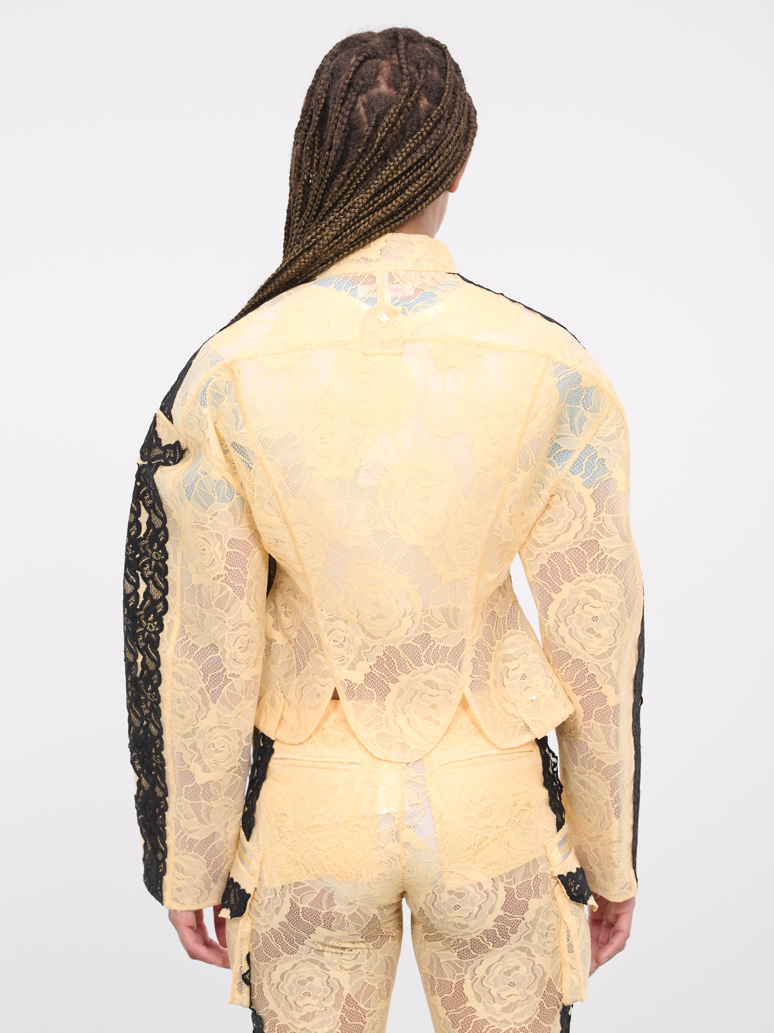 Lace Biker Jacket (OOJK01-YELLOW-BLACK)