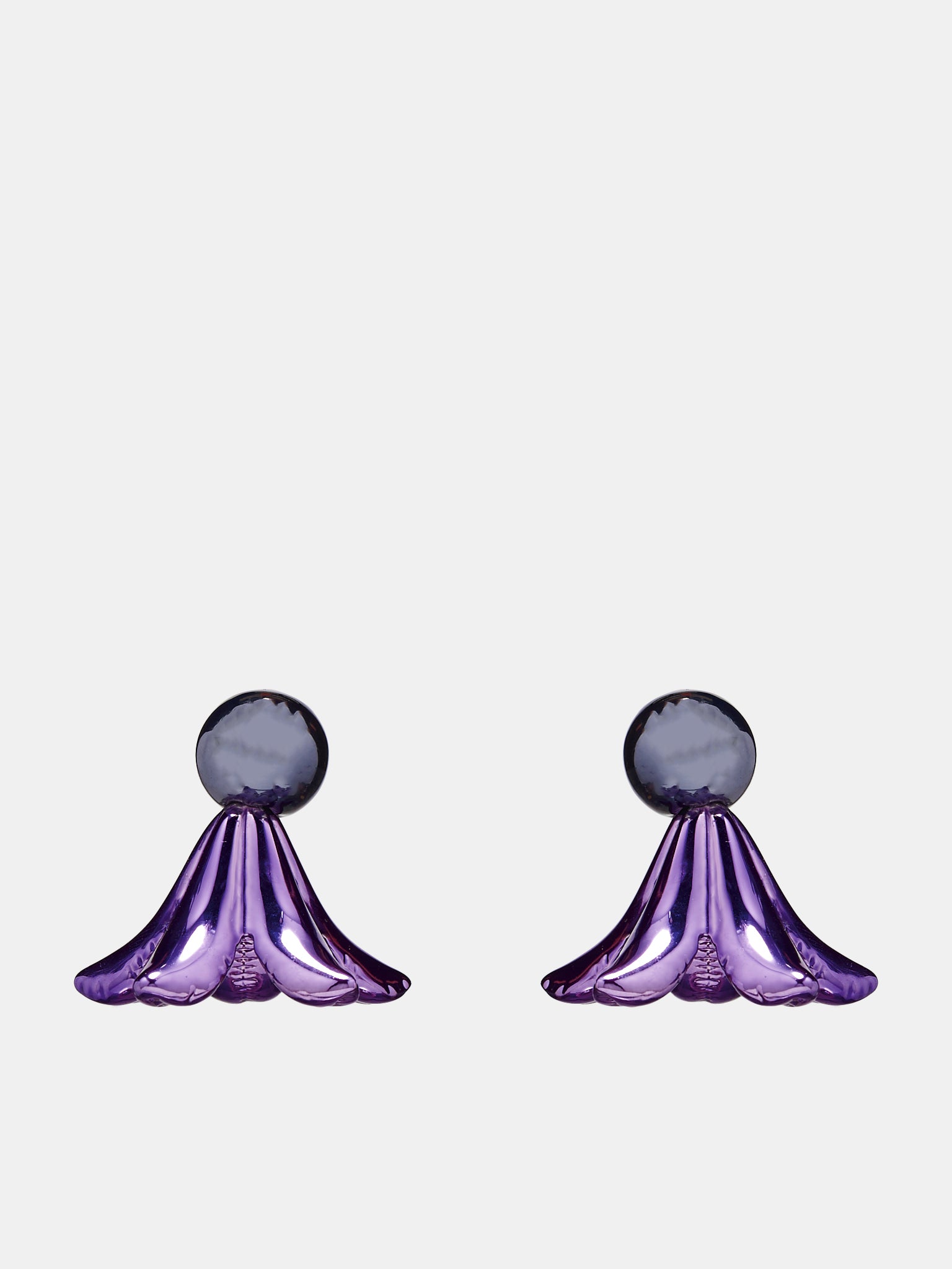 Dangling Puffy Flower Earrings (ORMV0483A0-P6528-00C61-VIOLET)