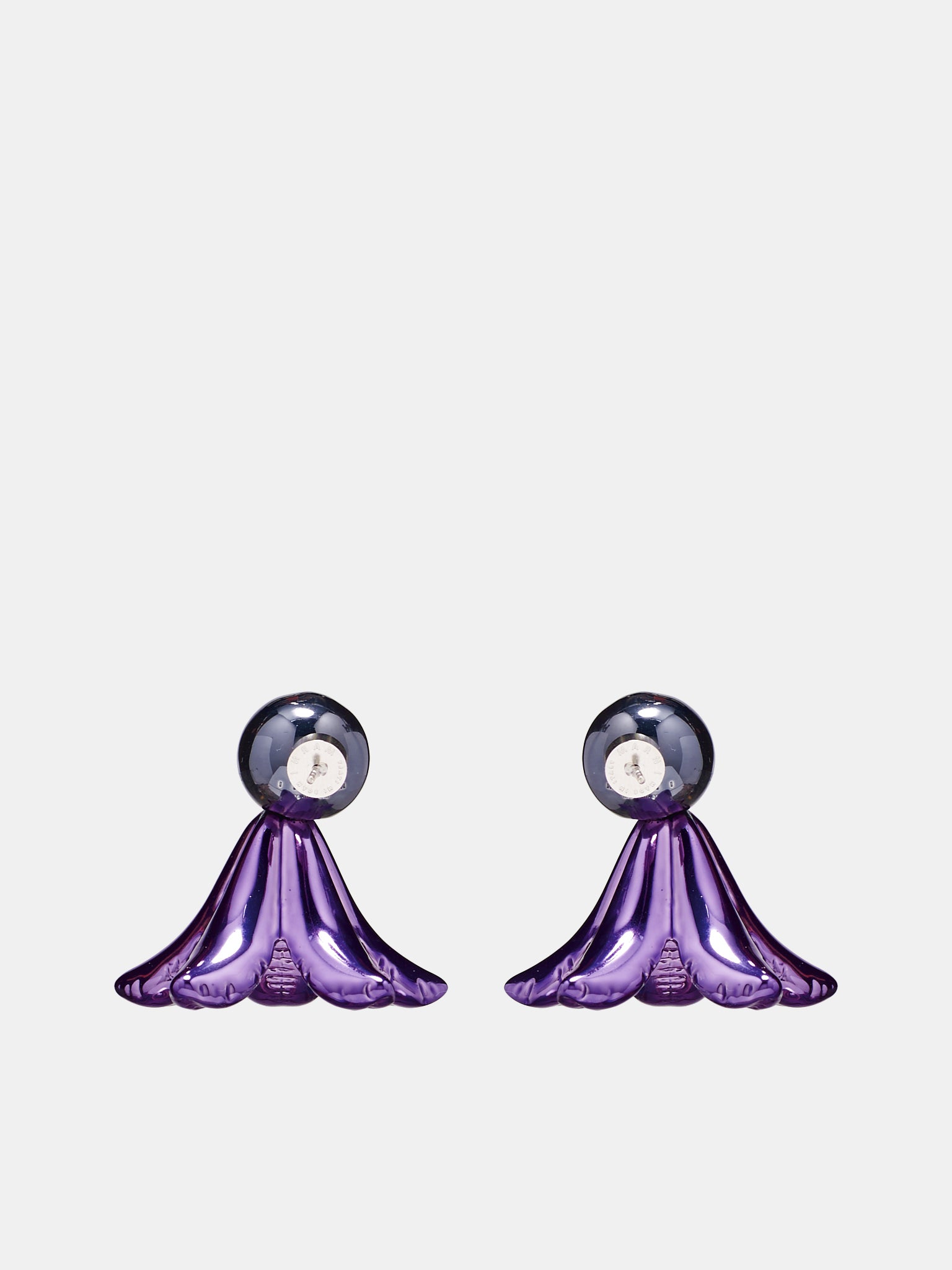 Dangling Puffy Flower Earrings (ORMV0483A0-P6528-00C61-VIOLET)