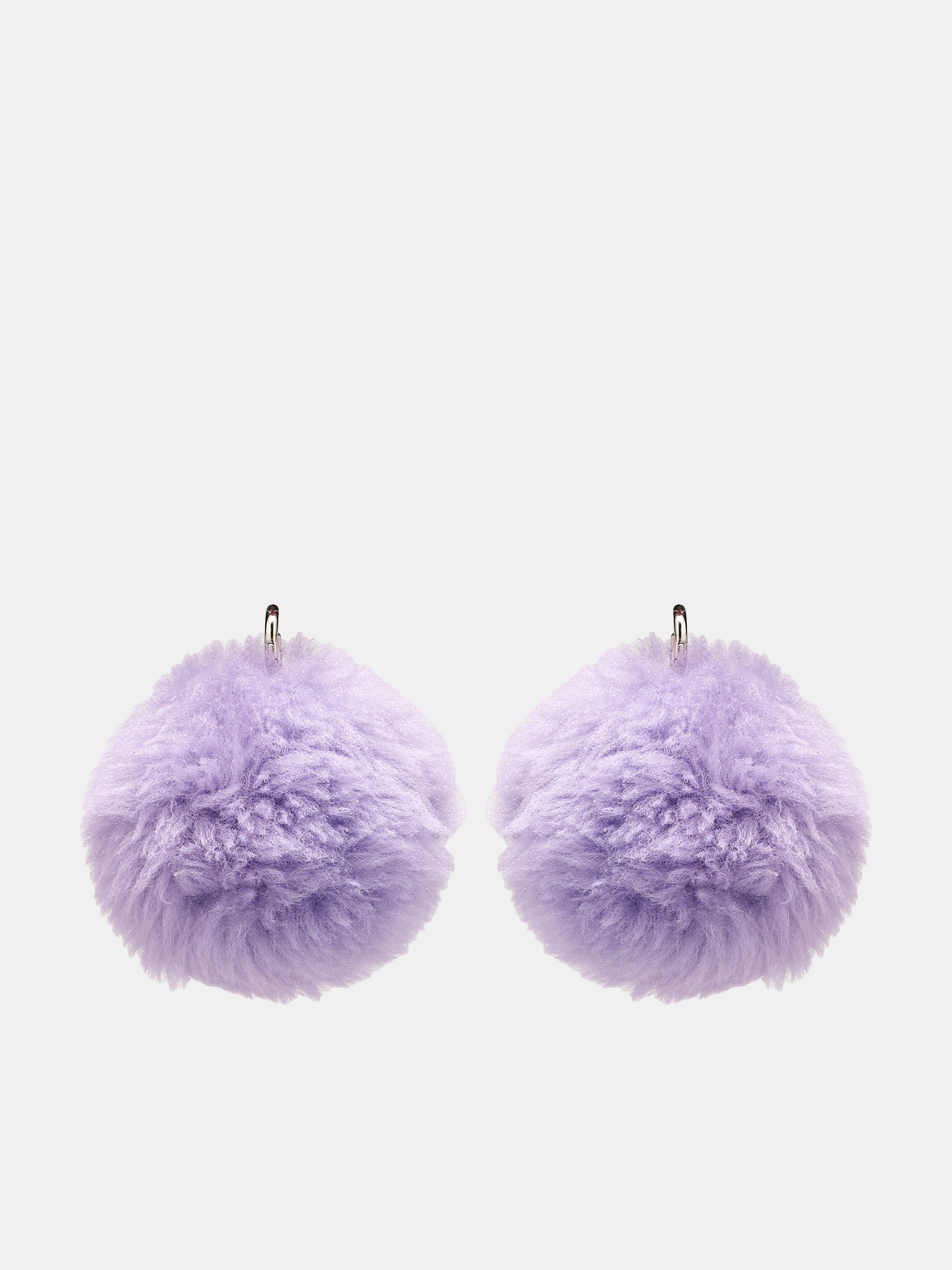 Fluffy Pom-Pom Earrings (ORMV0491N0-P6644-00C61-PURPLE)