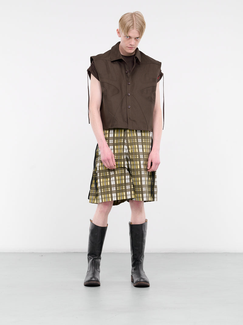 Check A-Line Shorts (ALS-03-H-CHECK-BROWN-YELLOW)