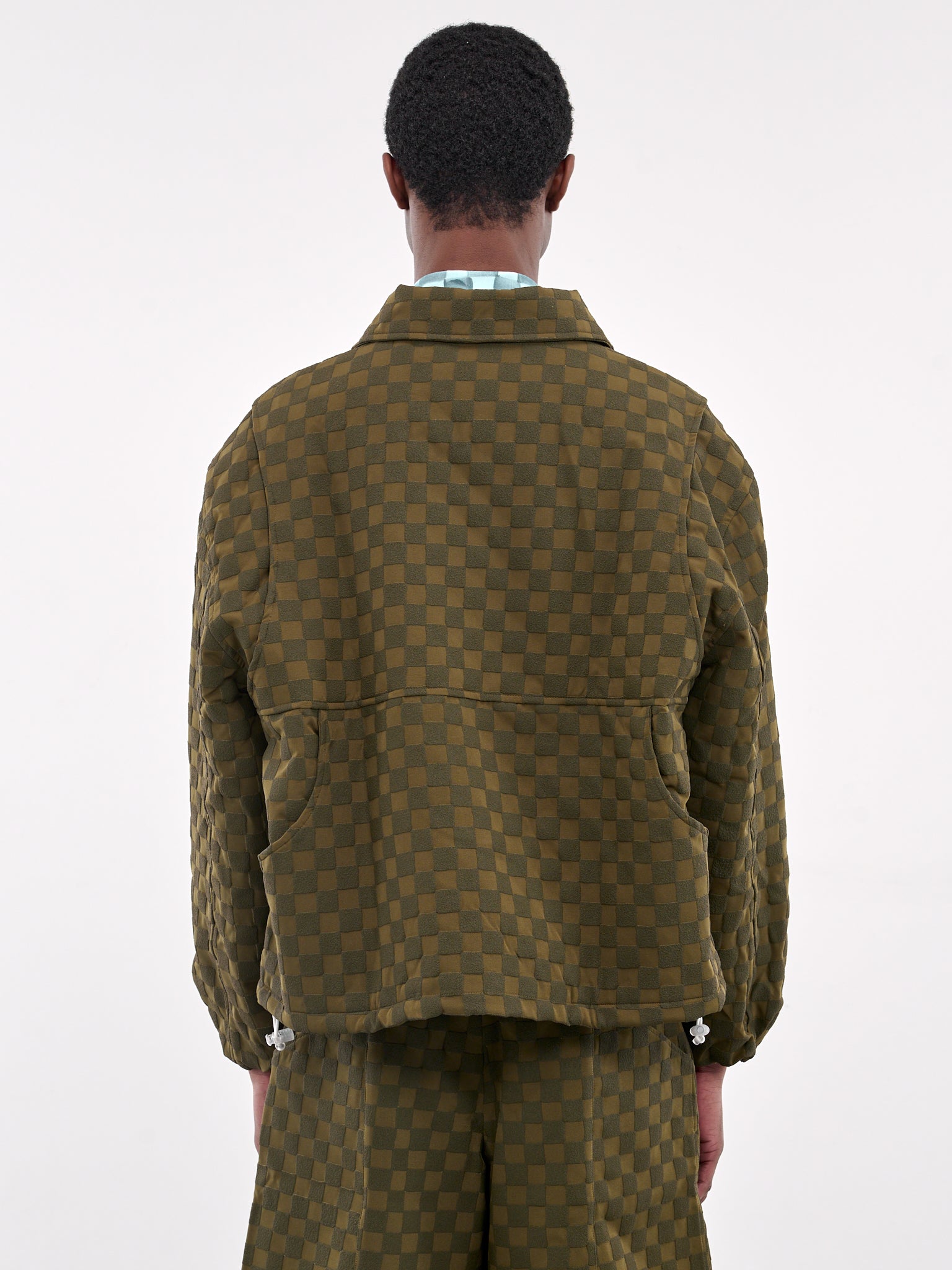 Checkerboard Boxy Jacket (OT003002-GREEN)