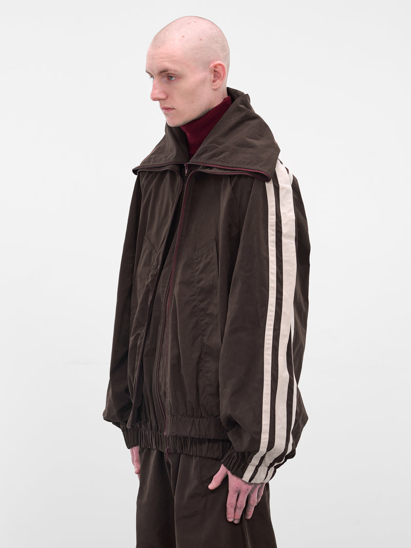 Brown Layered Fusion Track Jacket (OU-001-A-BROWN)