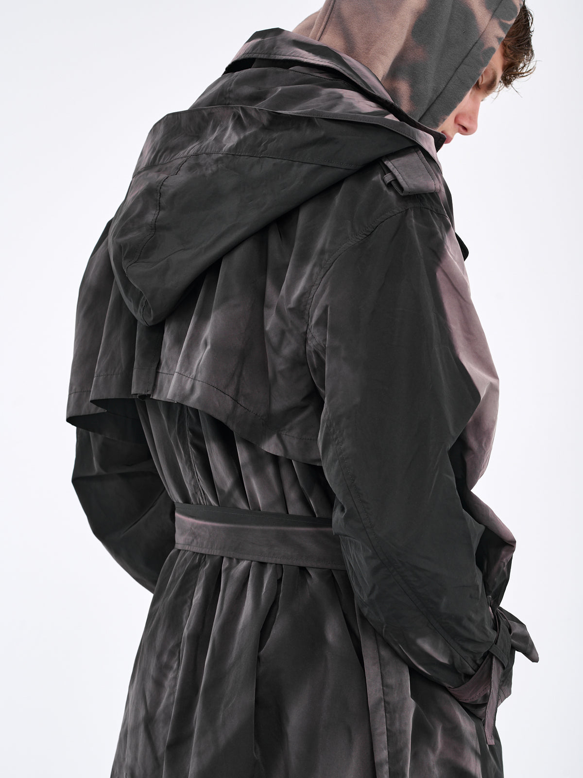 Sun Bleached Trench Coat (OU01-BLACK)