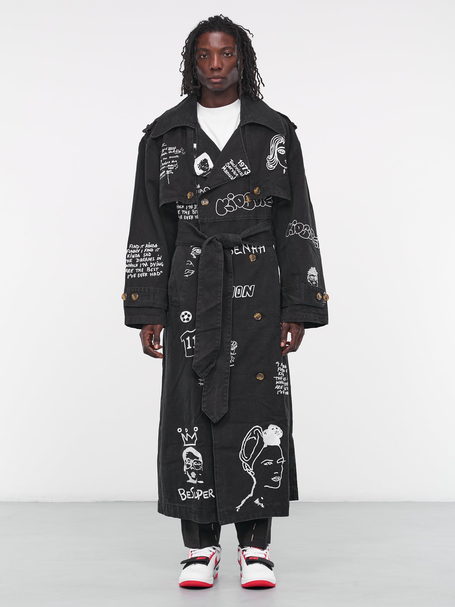 Embroidered Trench Coat (OW-15-BLACK)