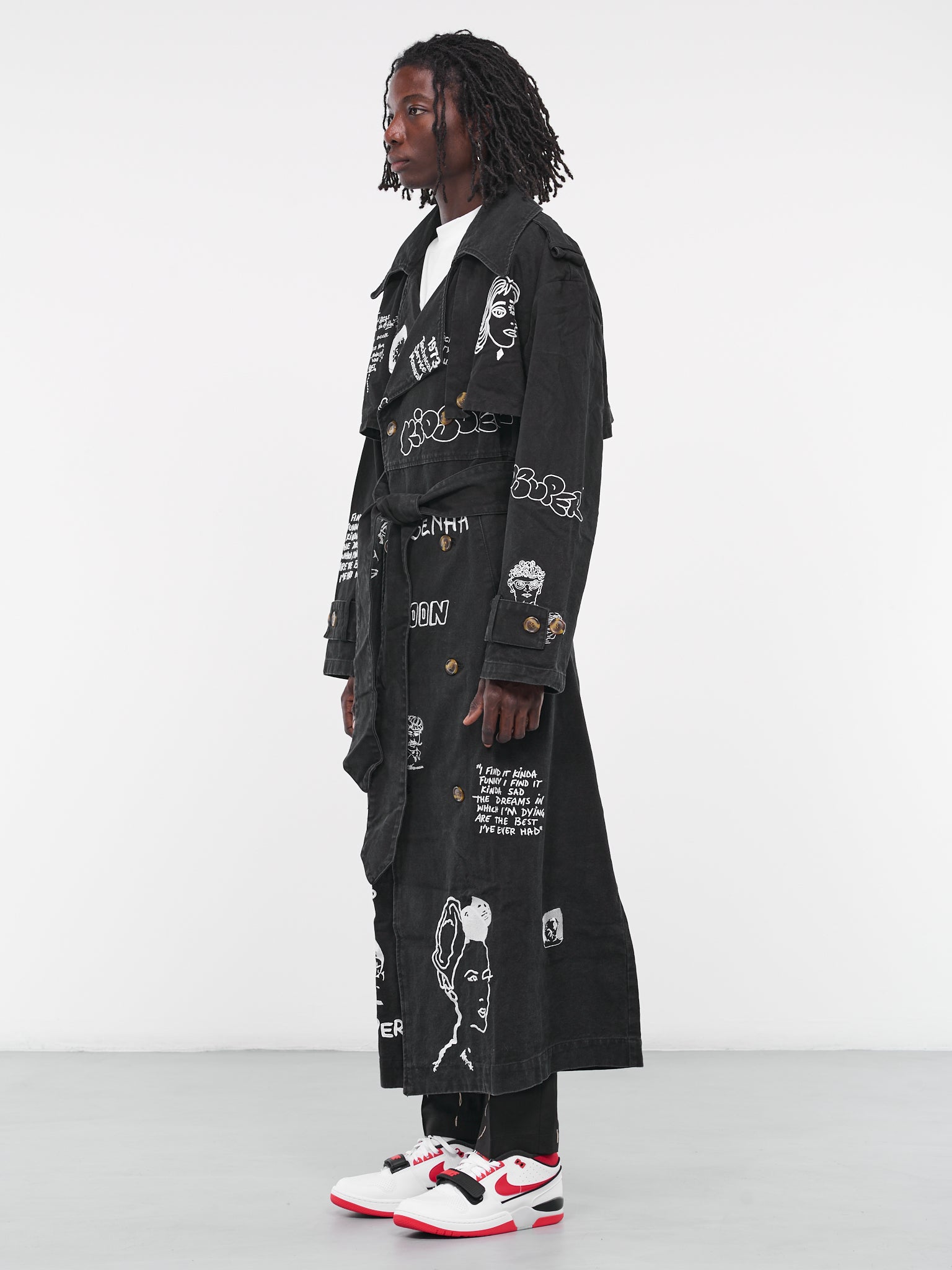 Embroidered Trench Coat (OW-15-BLACK)