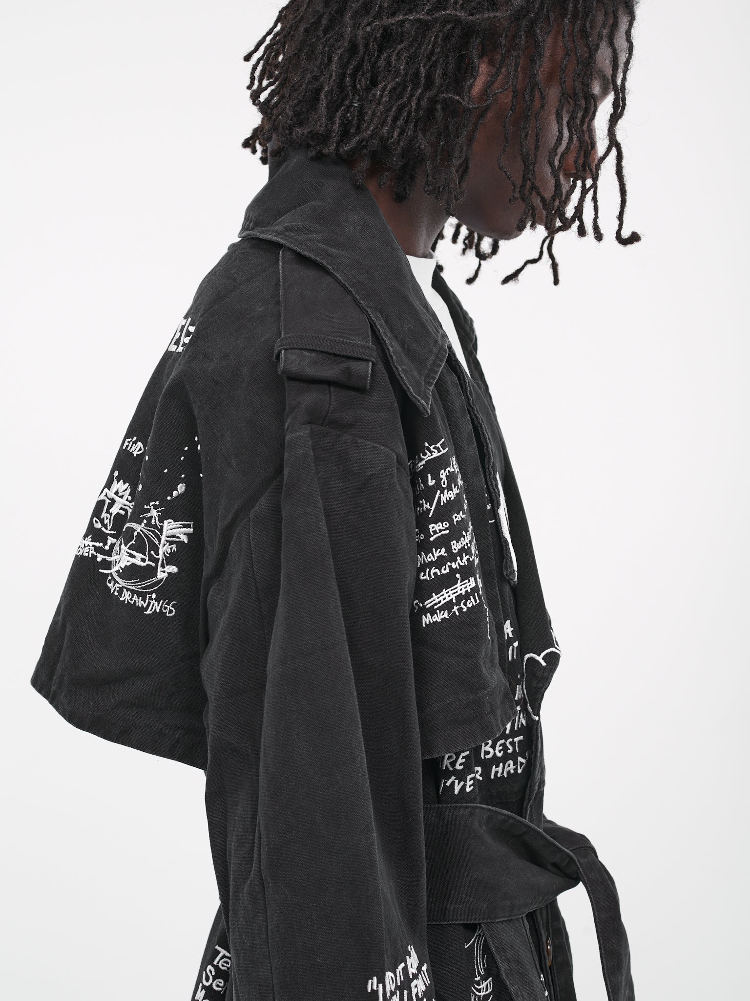 Embroidered Trench Coat (OW-15-BLACK)