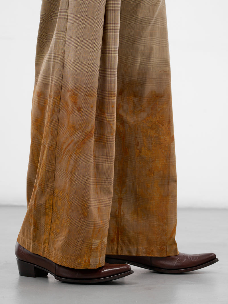 Oxidized Mauro Check Pleated Trousers (OXIDIZED-PANTS-MAURO-YELLOW-PL)