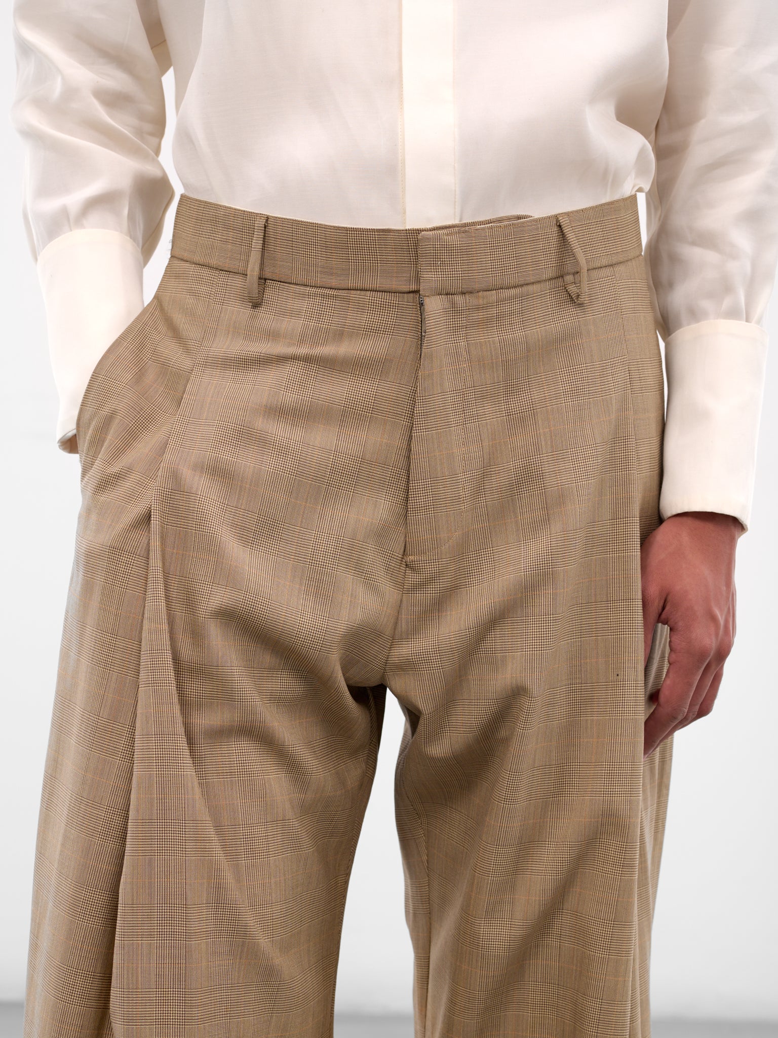 Oxidized Mauro Check Pleated Trousers (OXIDIZED-PANTS-MAURO-YELLOW-PL)