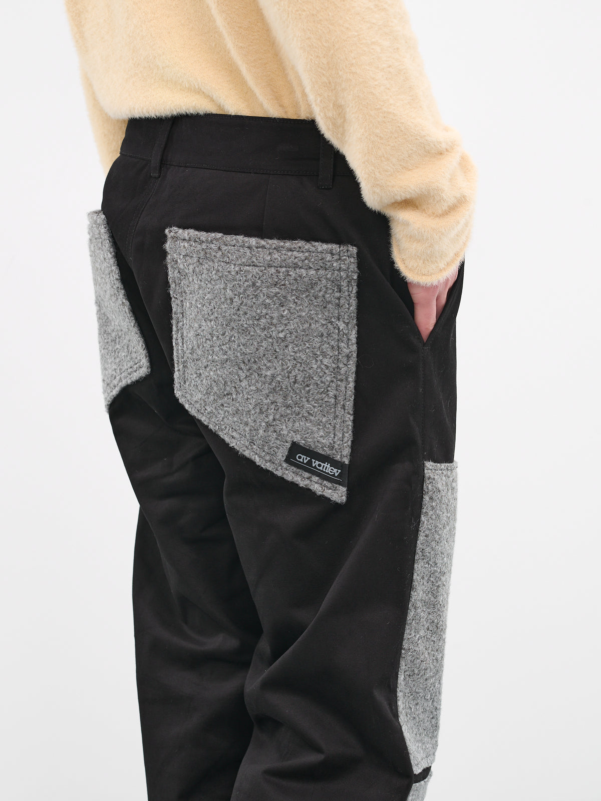 Patched Carpenter Pants (P-03G-CARPENTER-BLACK-GREY)