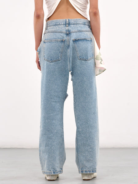 │Odd Studio│ Damaged layered skirt denim pants BLUE OO4FFD Damage-Layered-Skirt-Denim-Pants - 1COLOR - ODDSTUDIO | 60