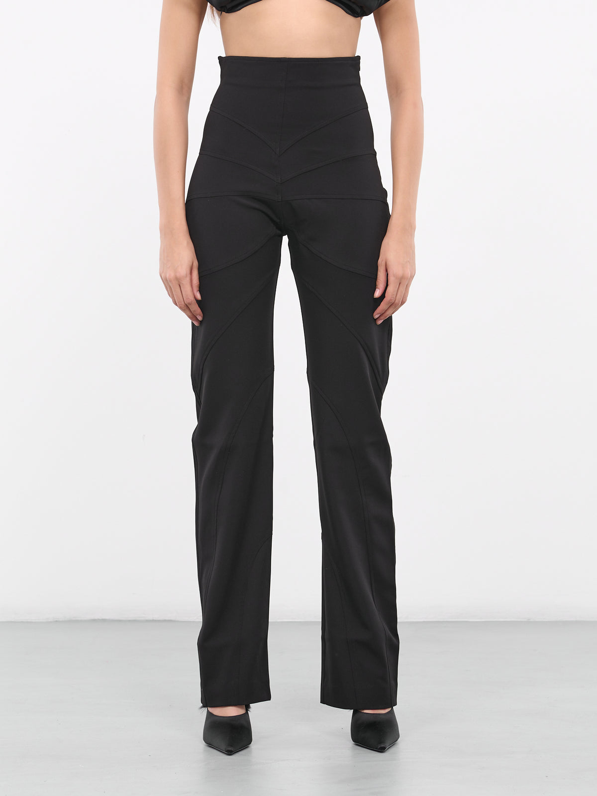 High-waisted Tailored Trousers (P005-BLACK)