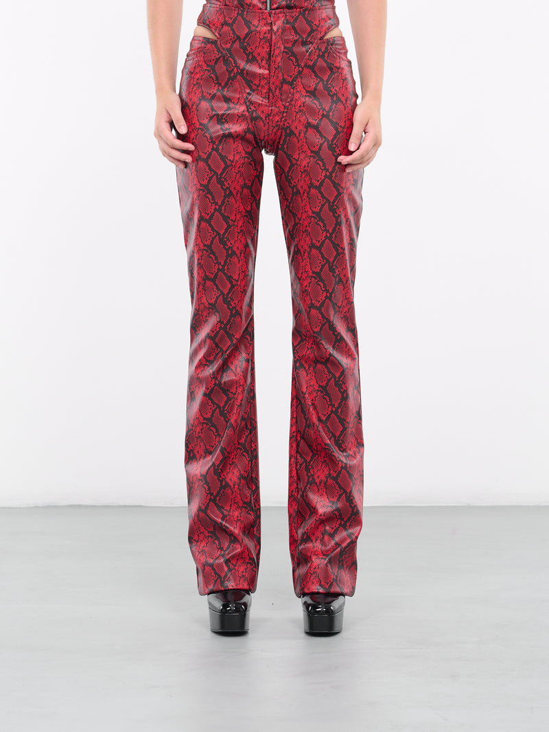 Faux-Leather Trousers (P01-610-BLOOD-RED)