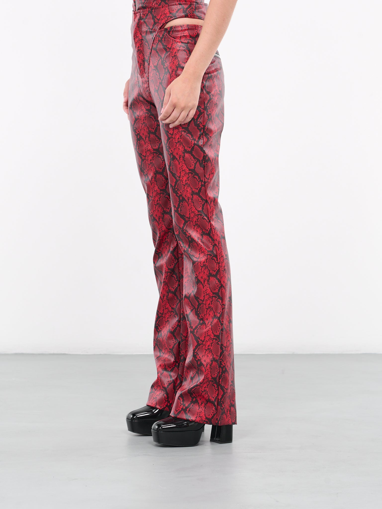 Faux-Leather Trousers (P01-610-BLOOD-RED)