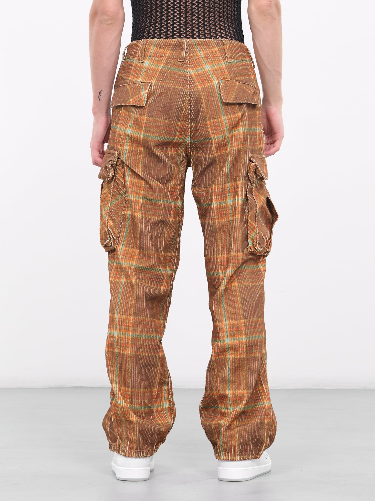 Corduroy Cargo Pants (P010-GREY-BROWN)