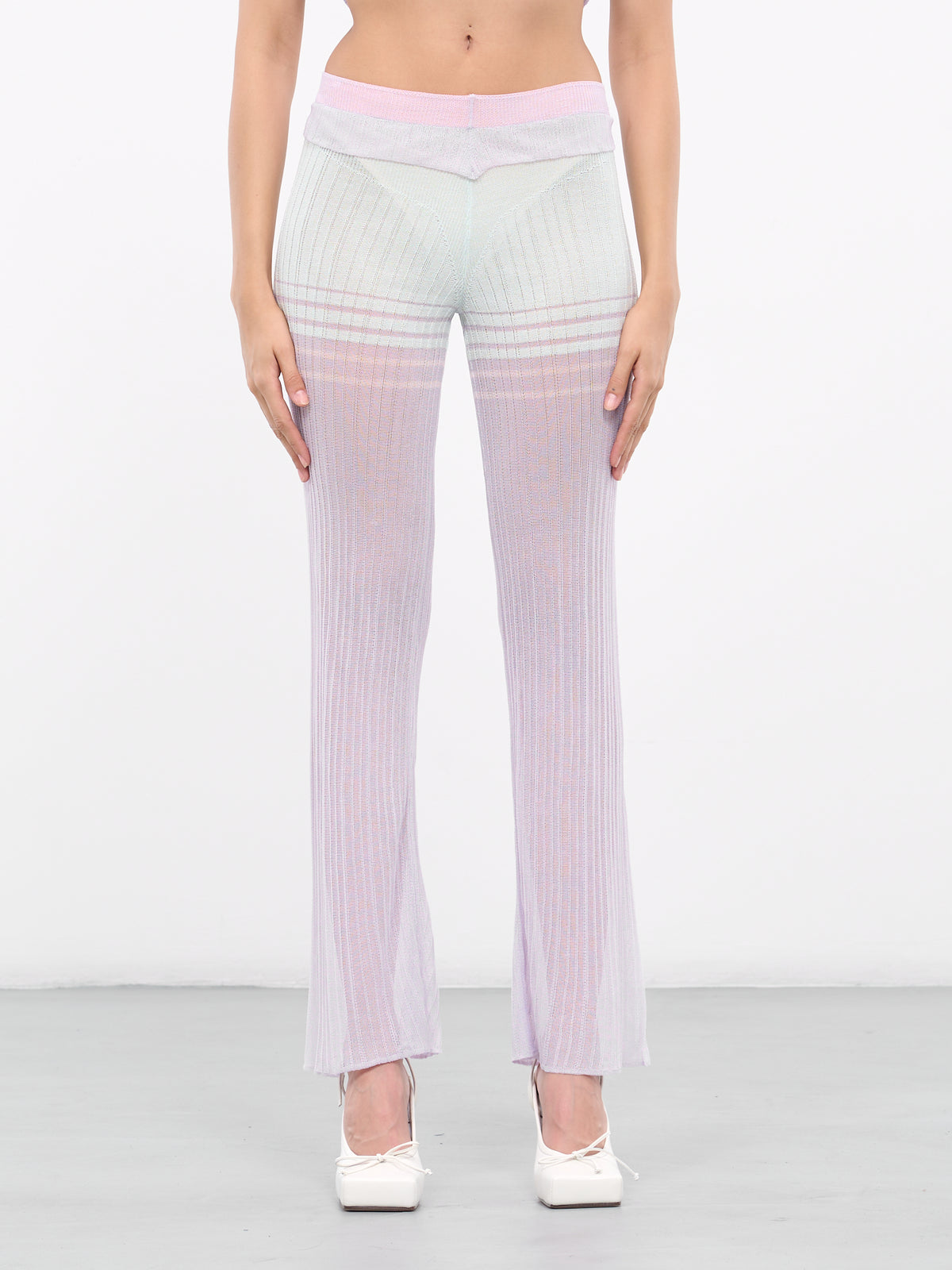 Sheer Knit Pants (P0102-PURPLE-MINT)